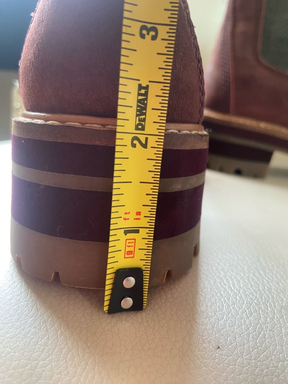 Timberland Burgundy Suede Chelsea Lug Ankle Boots, size:6.5 - Picture 6 of 11